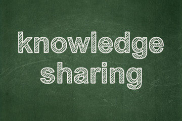 Learning concept: Knowledge Sharing on chalkboard background