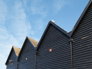 Whitstable, Converted fishermna's huts in the harbour.