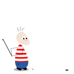 Mann spielt Golf