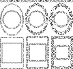 silhouettes of decorative frames