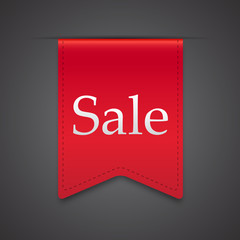 Sale Product Red Label Icon Vector Design. Dark background
