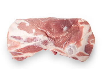 Fresh raw pork meat isolated with shadow on white background