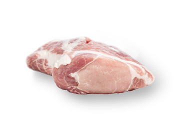 Fresh raw pork meat isolated with shadow on white background