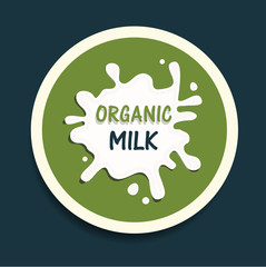 organic milk icon vector