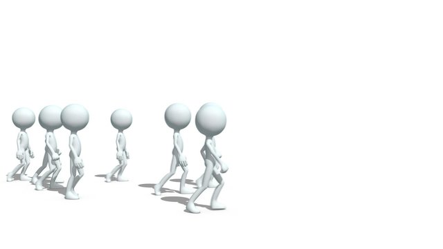 3D white dummy crowd