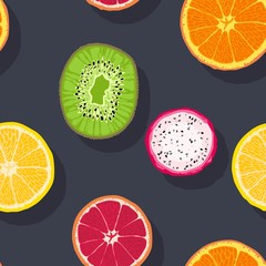Sliced Fruit Seamless Vector Pattern