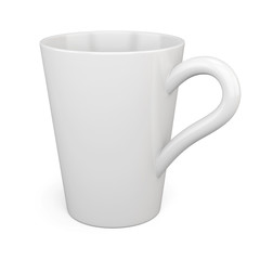White mug isolated on white background. 3d render image.