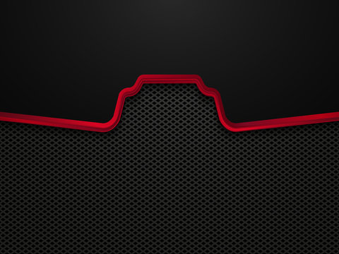 Abstract Black And Red Technology Concept Design. Vector Template Background