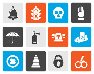 Flat Surveillance and Security Icons - vector icon set