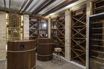 Obrazy na Plexi  Nowoczesna drewniana winiarnia lub winiarnia