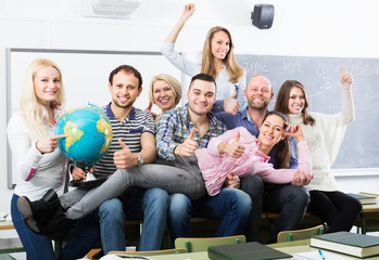 Portrait of teacher and students