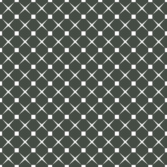 Seamless timber green square dots and crosses pattern vector