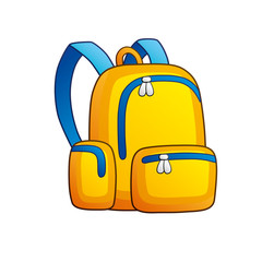 Yellow school bag.