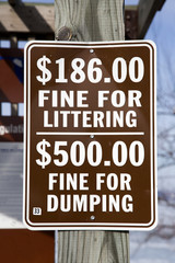 Littering and dumping sign.