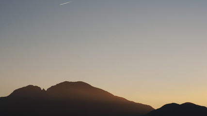 mountain skyline at sunset