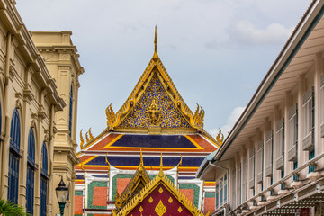 Public royal temple with sky background