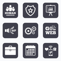 Human resources and Business. Presentation board