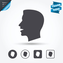 Talk or speak icon. Loud noise symbol.