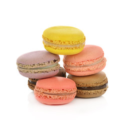 macaroons isolate on white background.