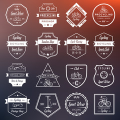 Obraz premium Set Vintage Cycling and Bicycle Sign and Badges