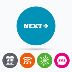 Arrow sign icon. Next button. Navigation symbol
