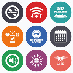 No Smoking, Sound. Private territory parking.