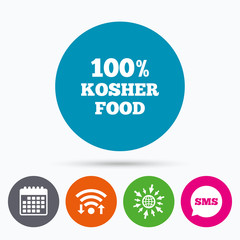 Kosher food product sign icon. Natural food.