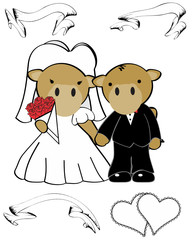 camel married cartoon set in vector format