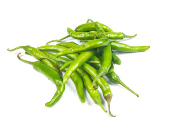 Green peppers isolated on white
