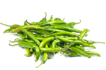 Green peppers isolated on white
