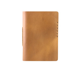 Brown Leather notebooks isolated on white background