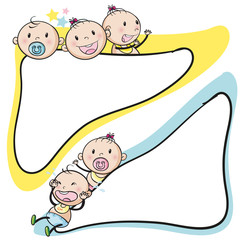 Banner design with babies smiling