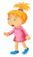 Little girl in pink skirt