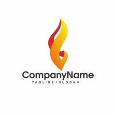 Fototapeta premium Fire Flame Logo design vector