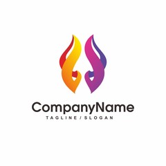 Fototapeta premium Fire Flame Logo design vector