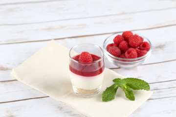 Delicious berry mousse in a glass