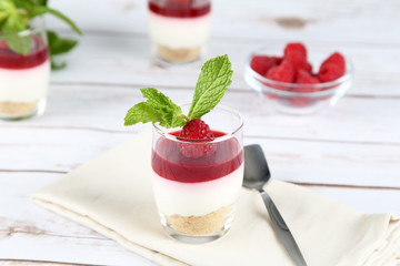 Delicious berry mousse in a glass