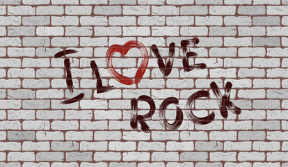 Obraz premium Inscription I love rock on the wall