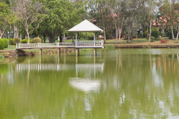 Fototapeta na wymiar Outdoor Pavilion at the lake