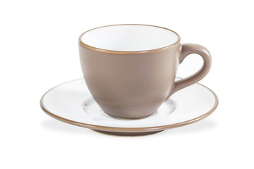 Obraz premium Brown coffee cup and saucer