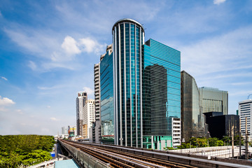 Fototapeta na wymiar BTS Skytrain rails in Bangkok,Thailand