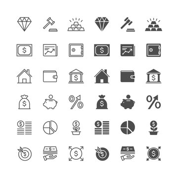 Business and investment icons, included normal and enable state.