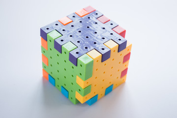 Colorful plastic jigsaw puzzle game