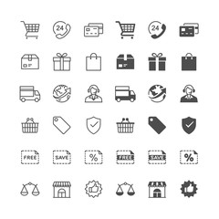E-commerce icons, included normal and enable state.