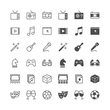 Entertainment icons, included normal and enable state.