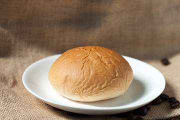 bread in a white plate