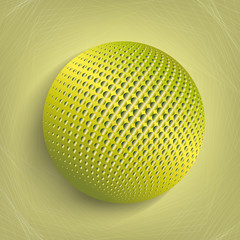 3D Illustration sphere with Halftone-Effect on a colored background