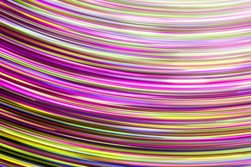 Long exposure colorful round neon lights pattern.