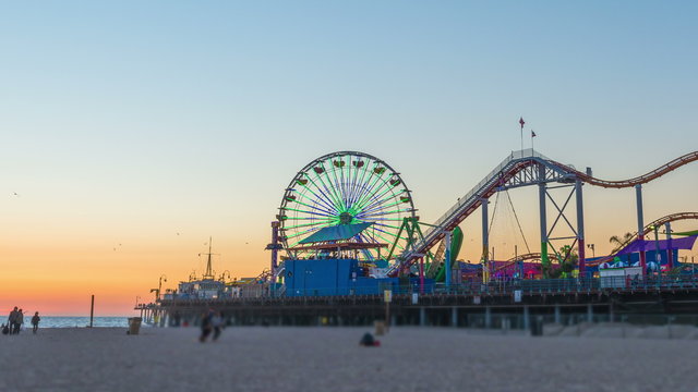 Santa Monica Pier at sunset