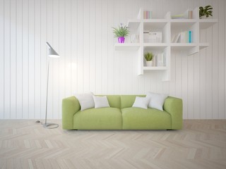 White modern interior design 